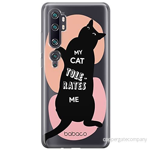 ERT GROUP mobiltelefonfodral för Xiaomi MI NOTE 10 / PRO originalt och officiellt licensierat Babaco mönster Cats 003 anpassad till formen på mobiltelefonen, gedeeltelijk transparant 5905131111937