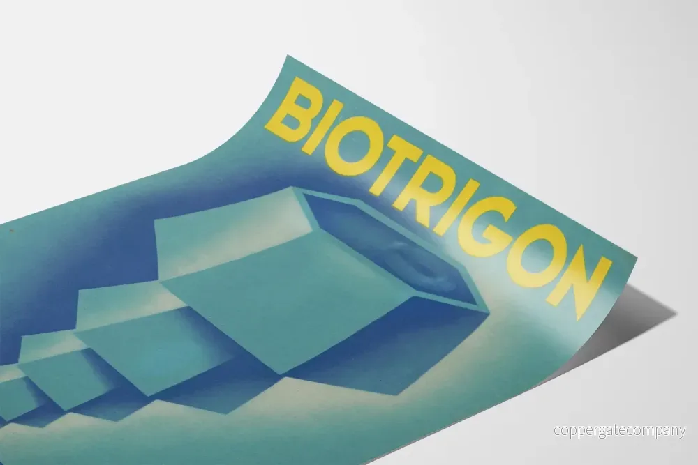 Vintageposter Biotrigon – Retro väggdekoration i blått - Bild 3