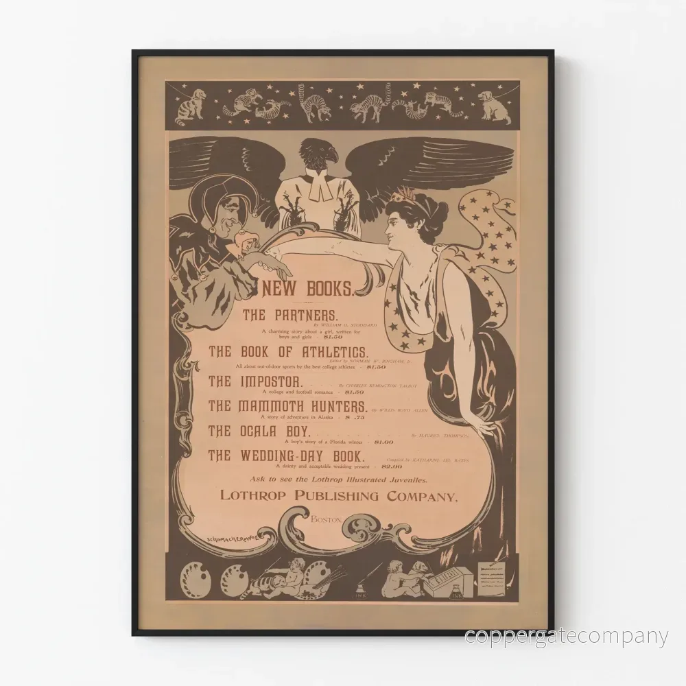 Vintageposter Ny kollektion av Lothrop Publishing-böcker