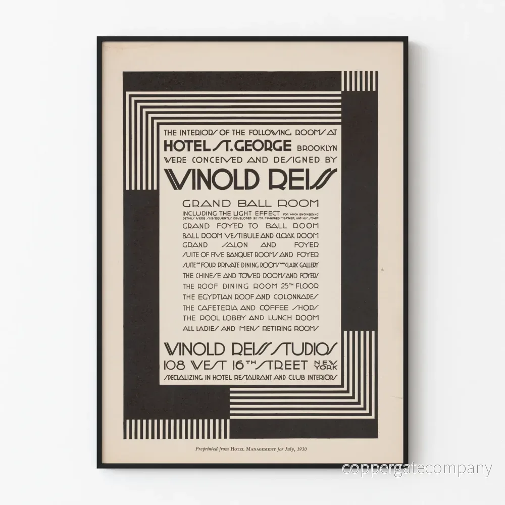 Vintage dekorativ poster - Hotellreklam St. George Brooklyn 1930