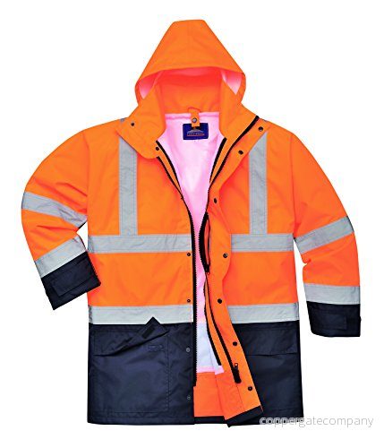 Portwest S768 Hi Vis Executive 5 i 1 Jacka, Orange/Marinblå, Storlek 4XL 5036108189915