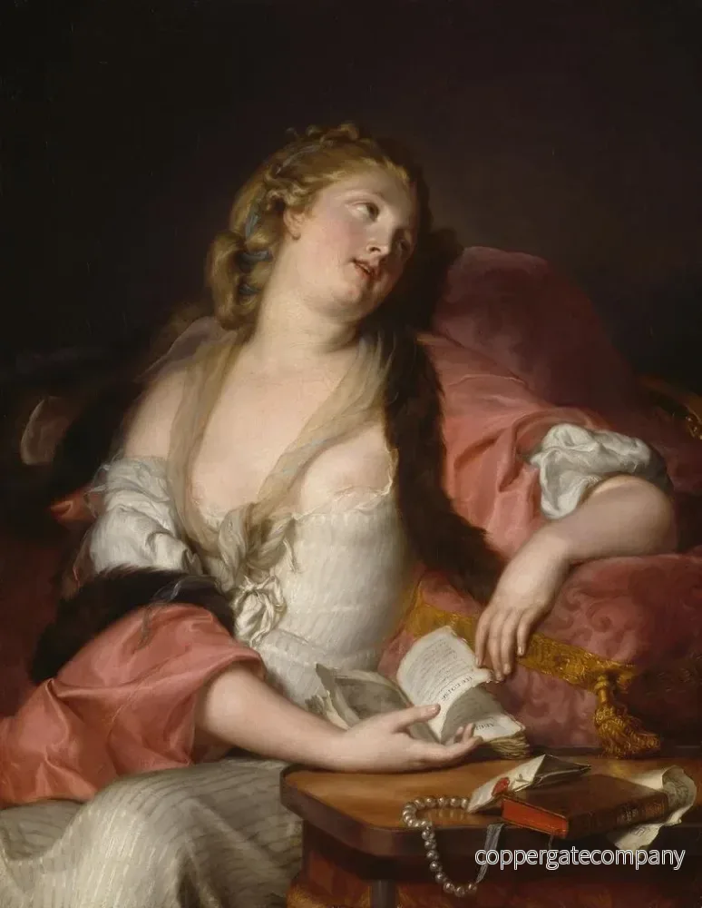 Målning Dame som läser breven från Héloïse och Abélard - Auguste Bernard d'Agesci | Konsttryck - Bild 2