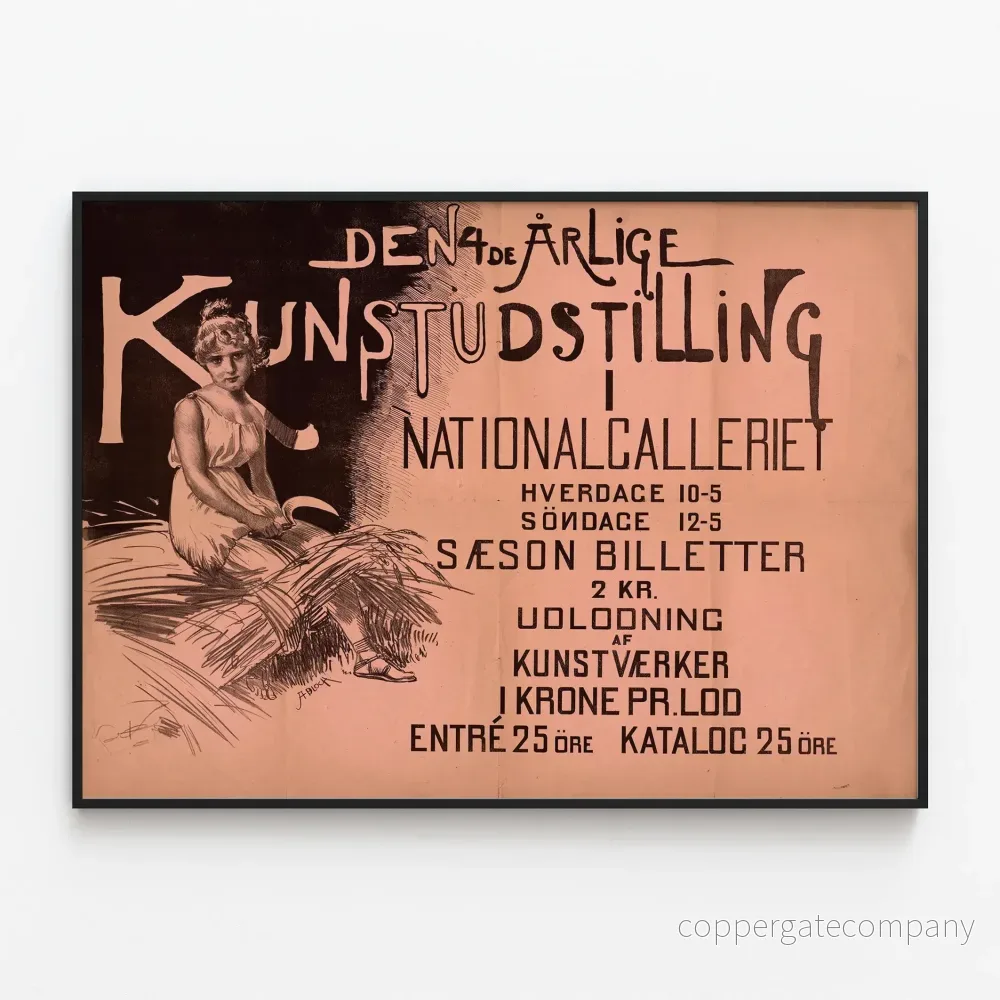 Vintageaffisch för Nationell Skandinavisk Konstutställning