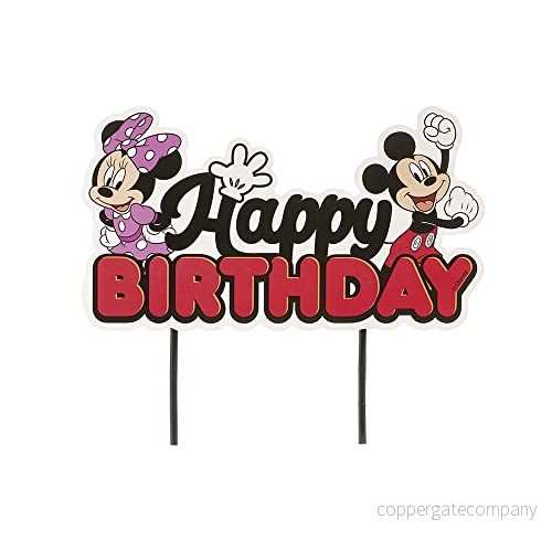 dekora Musse och Minnie Mouse tårta topp födelsedag tårtdekoration i papper 17,5 x 15 cm 8435599757011