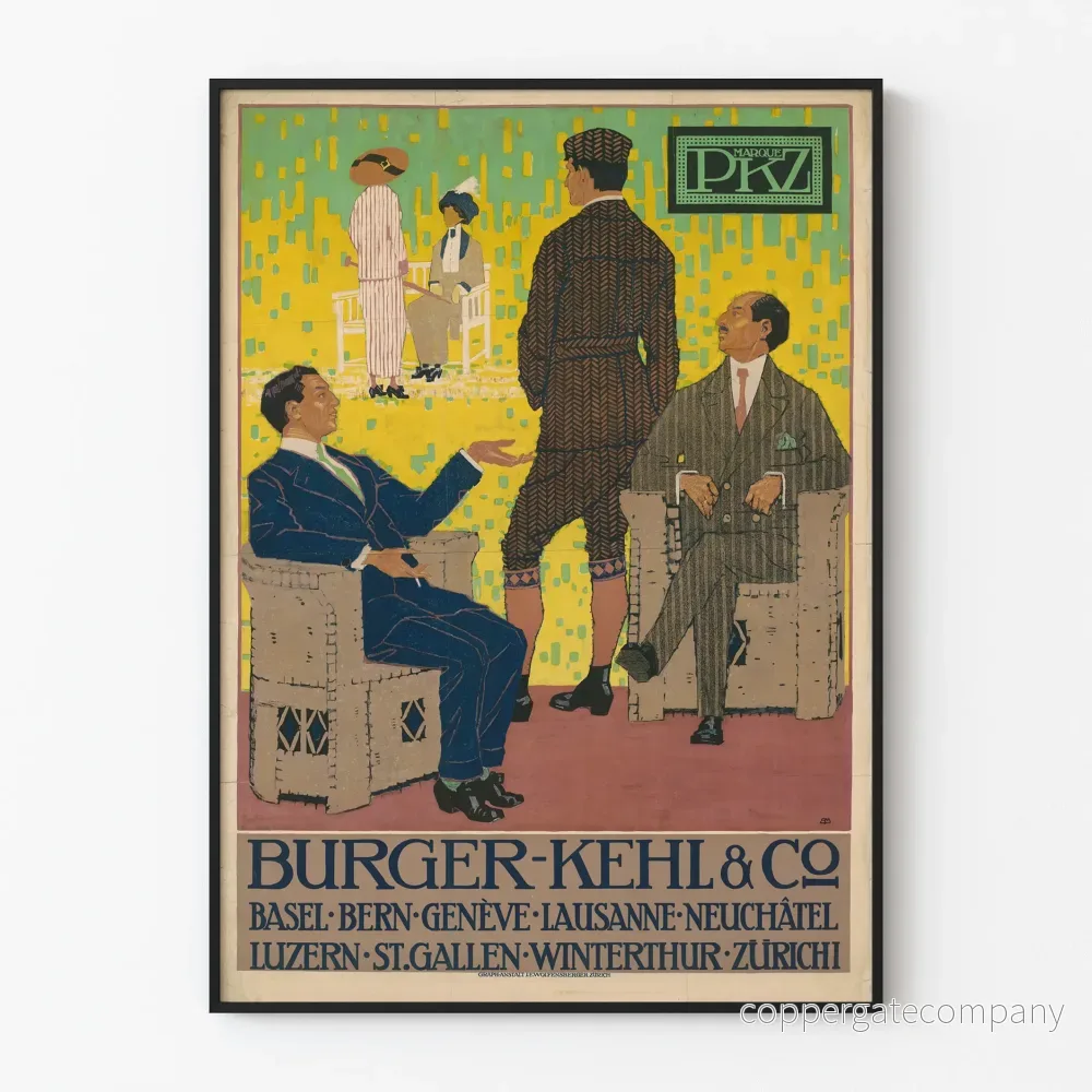 Vintageposter Burger-Kehl & Co – Elegant retro väggdekoration