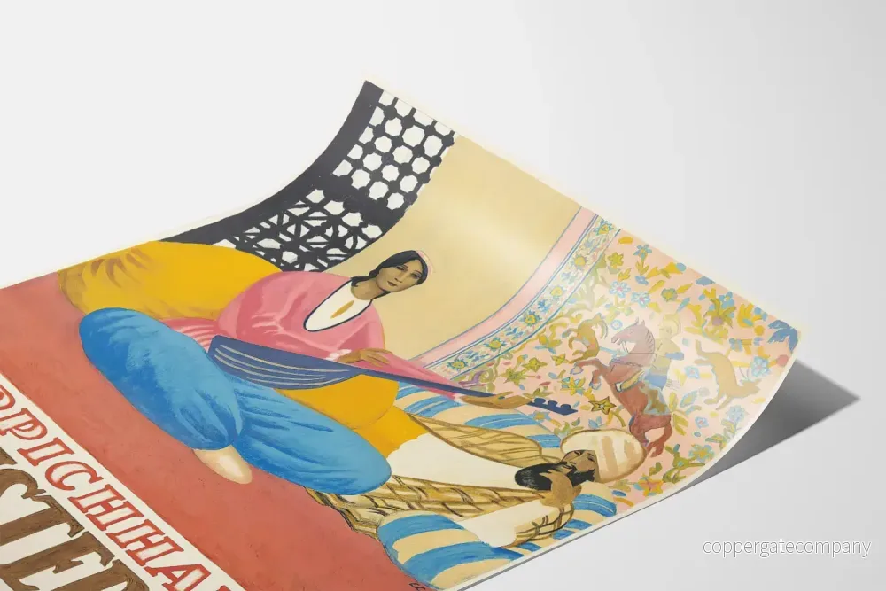 Vintageaffisch Teppichhaus Schuster & Co - Orientaliskt väggdekoration - Bild 3