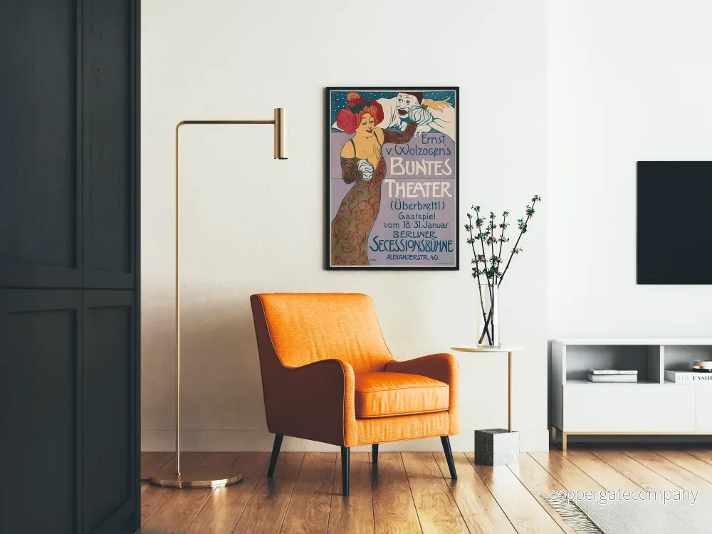 Färgglad vintage teaterposter Ernst von Wolzogen - Bild 2