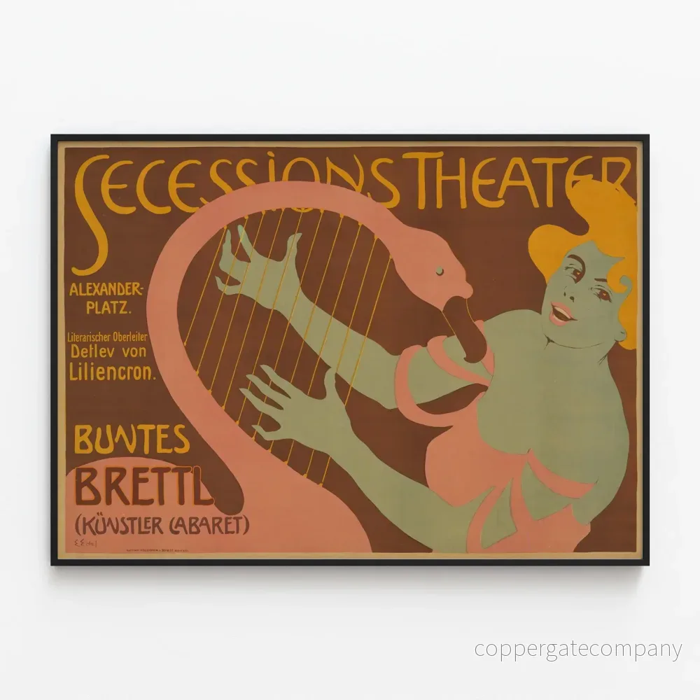Poster av Secessions Teatern Alexanderplatz - Vintage väggdekoration