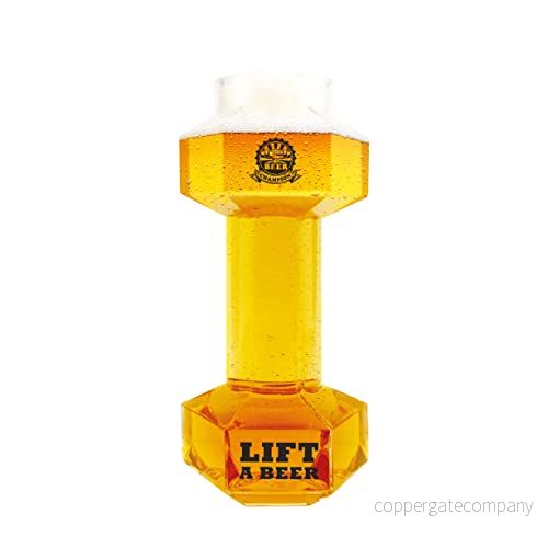 Winkee hantel ölglas 0,68 liter I Personlig ölpresent för män Roliga gåvor halv ljus eller pilsener ölträning 4260348479944