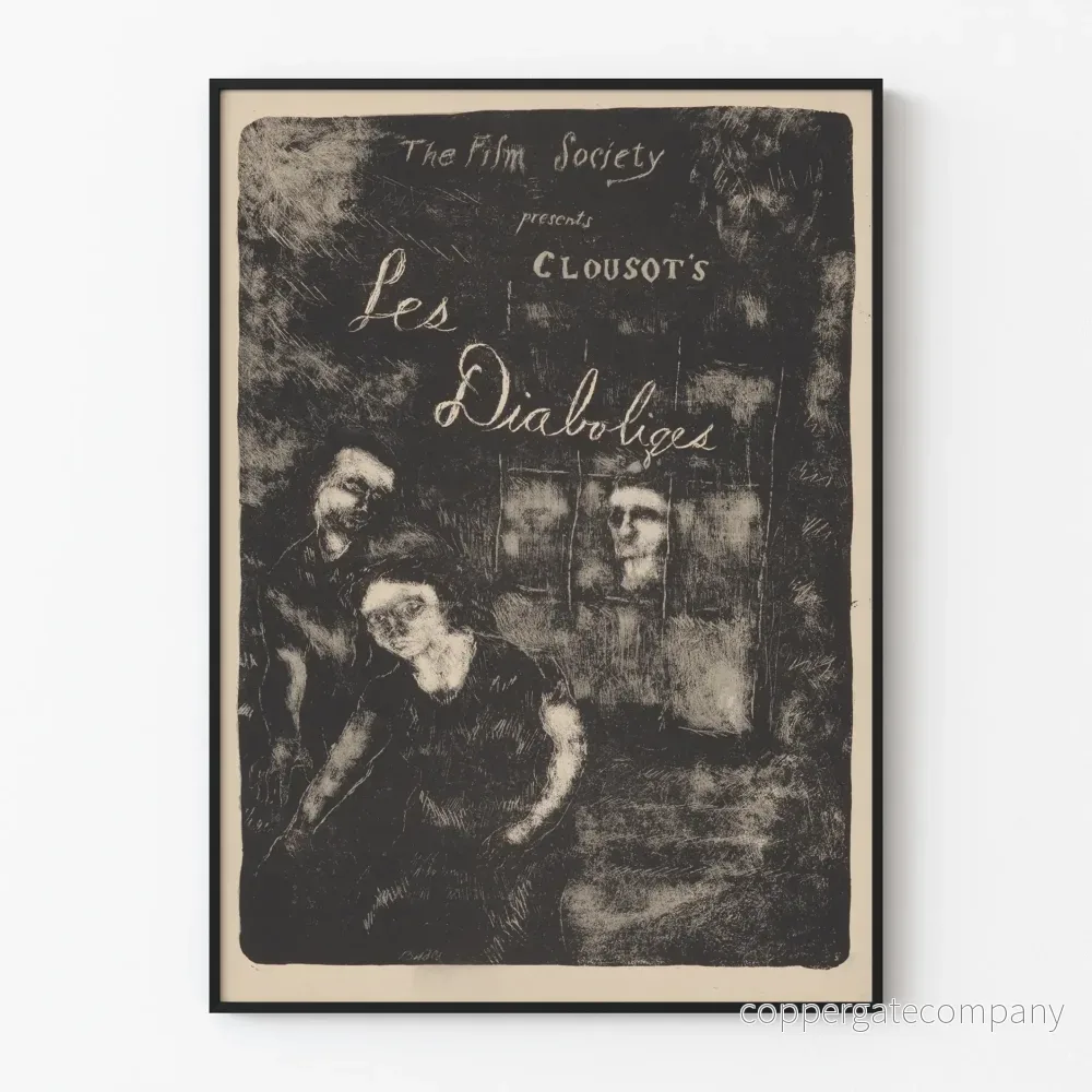 Vintageposter Les Diaboliques Clousot väggdekoration förbi film Vintageposter Les Diaboliques Clousot väggdekoration förbi film
