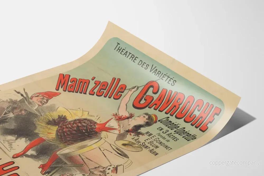 Vintageposter för komedi-operett Mam'zelle Gavroche, Théâtre des Variétés - Bild 3