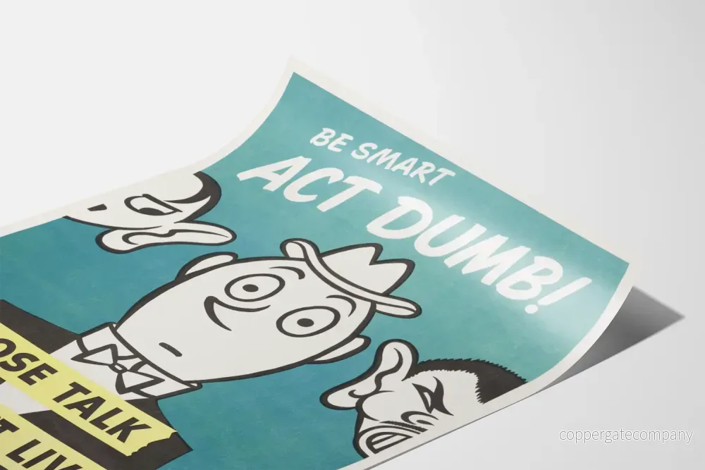 Vintage affisch för säkerhetsmedvetenhet « Var smart, agera dum » - Bild 3
