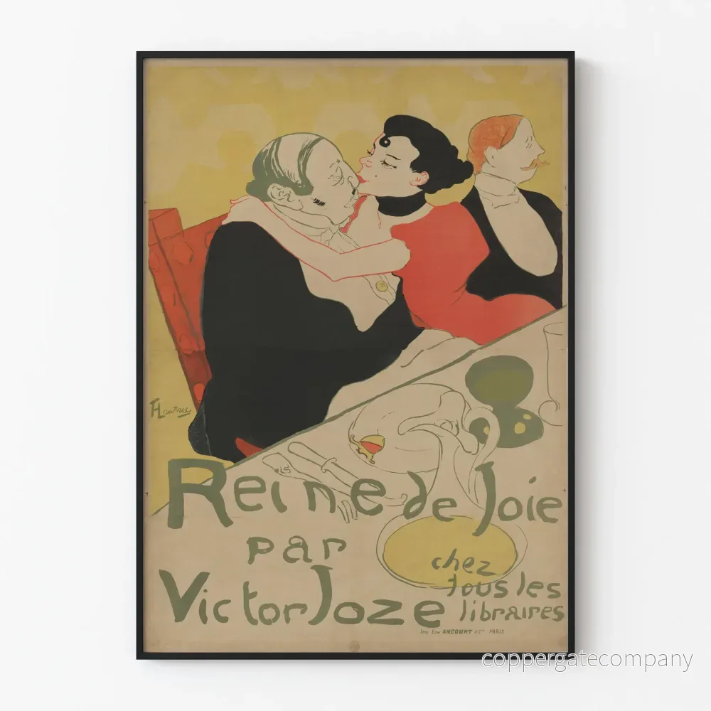 Vintageposter Reine de Joie konstnärlig väggdekoration