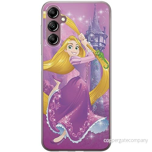 ERT GROUP mobiltelefonfodral för Samsung A14 4G/5G originalt och officiellt licensierat Disney mönster Rapunzel & Pascal 003 anpassad till formen på mobiltelefonen, fodral tillverkad av TPU plast 5905511835842