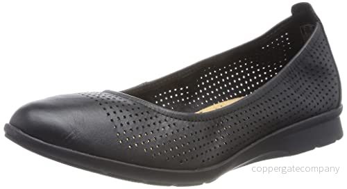 Clarks dam Jenette Ease ballerinaskor, Svart läder, 35.5 EU 5059680370397