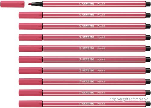 Premium tuschpenna STABILO Pen 68 ask med 10 Jordgubbsröd 4006381574419