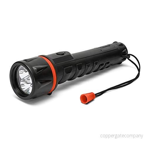 Velamp 3 LED ficklampa i hypergummi. med bekväm spets. Fungerar D batterier (ingår inte). Superljus, vatten och stötbeständig, svart 8003910115033