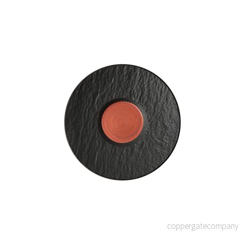 Villeroy och Boch Manufacture Rock Glow mocka/espressofat, fat av premium porslin i färsk koppar svart, diskmaskinssäker 4003686403802