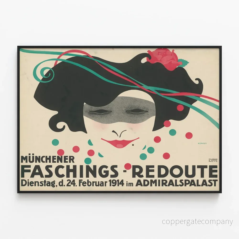 Vintageposter Munchener Faschings Redoute 1914
