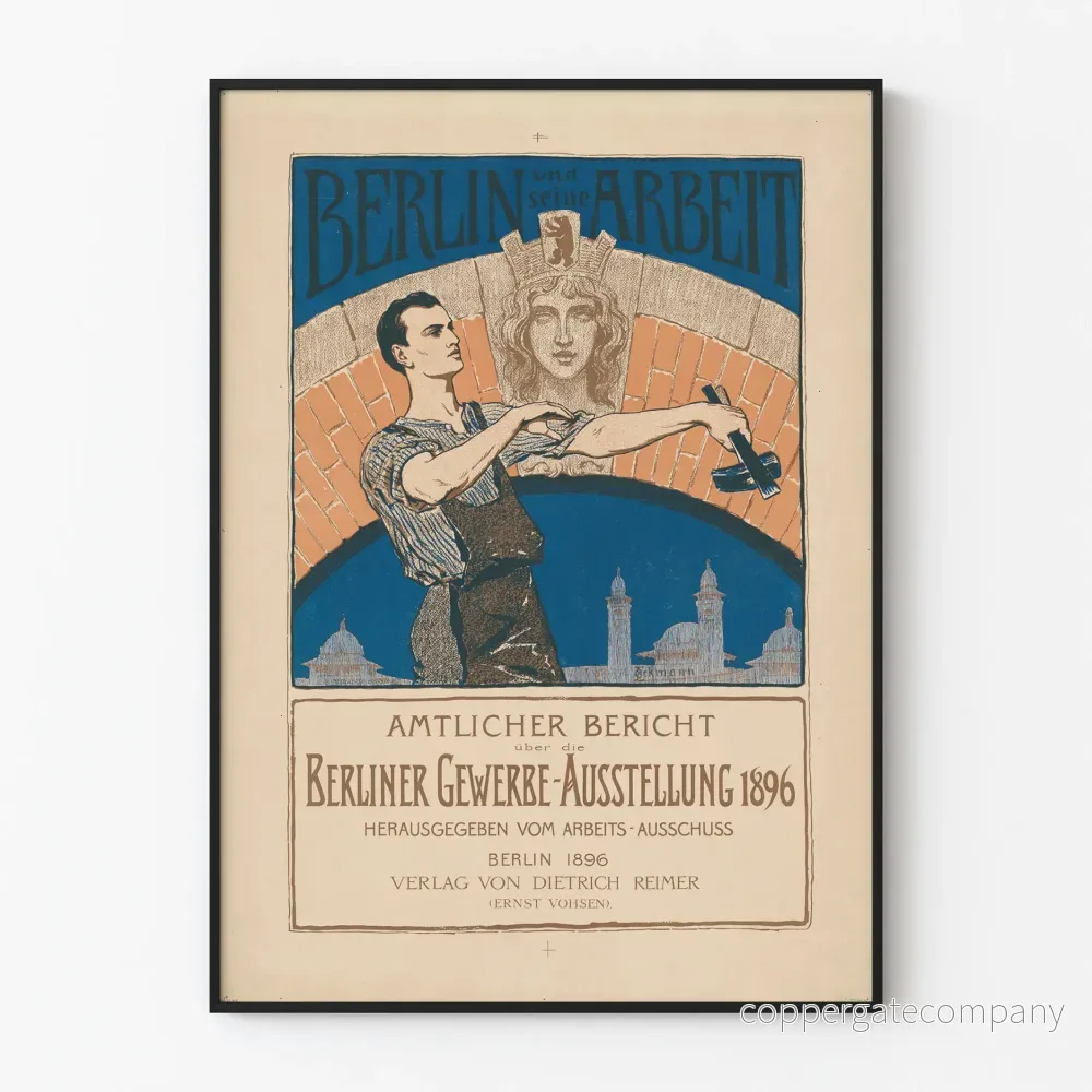 Vintageaffisch Berlin och dess arbete - Industriutställning 1896