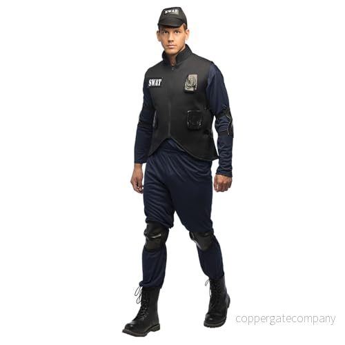 Boland Kostym SWAT Agent för män, 8 delar, karnevalkostym temafest, halloween eller karneval, polis 8712026841100