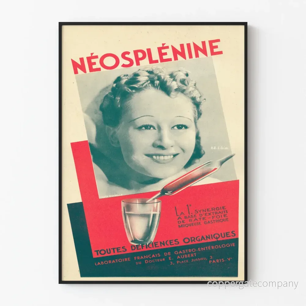 Vintageposter Néosplénine - Retro medicinsk väggdekoration
