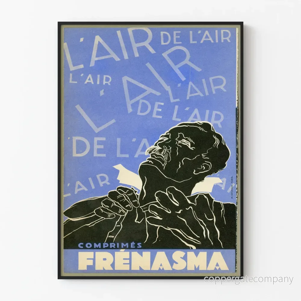 Vintage reklamposter för Frénasma-tabletter