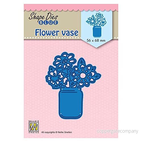 Nellie's Choice Shape Die Stansmall Vas med Blommor Cutting och Skärschablon på 5,6 x 6,8 cm för Korttillverkning, Pyssel, Scrapbooking, Hantverk DIY Lämplig Stansmaskiner 8719743094185