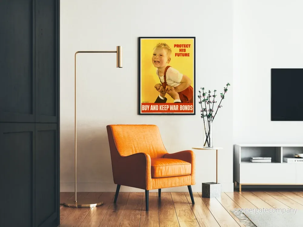 Vintageposter 'Skydda hans framtid' - Köp och bevara krigsobligationer - Bild 2