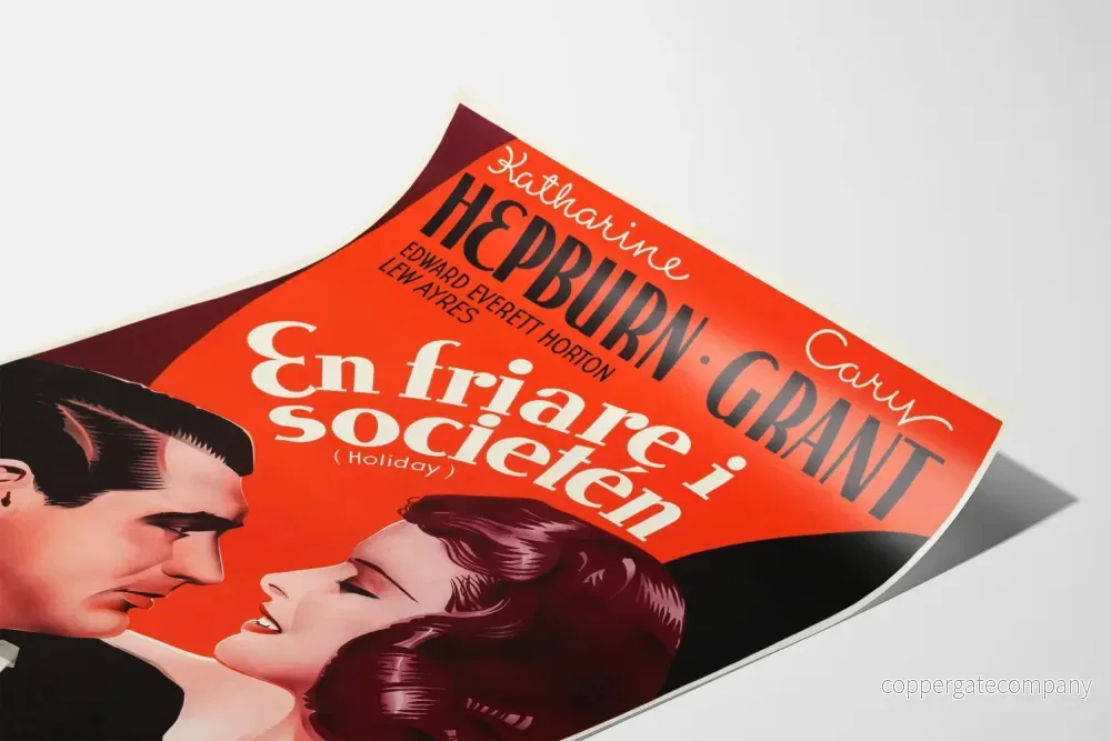 Vintage filmposter Holiday med Katherine Hepburn och Cary Grant - Bild 3