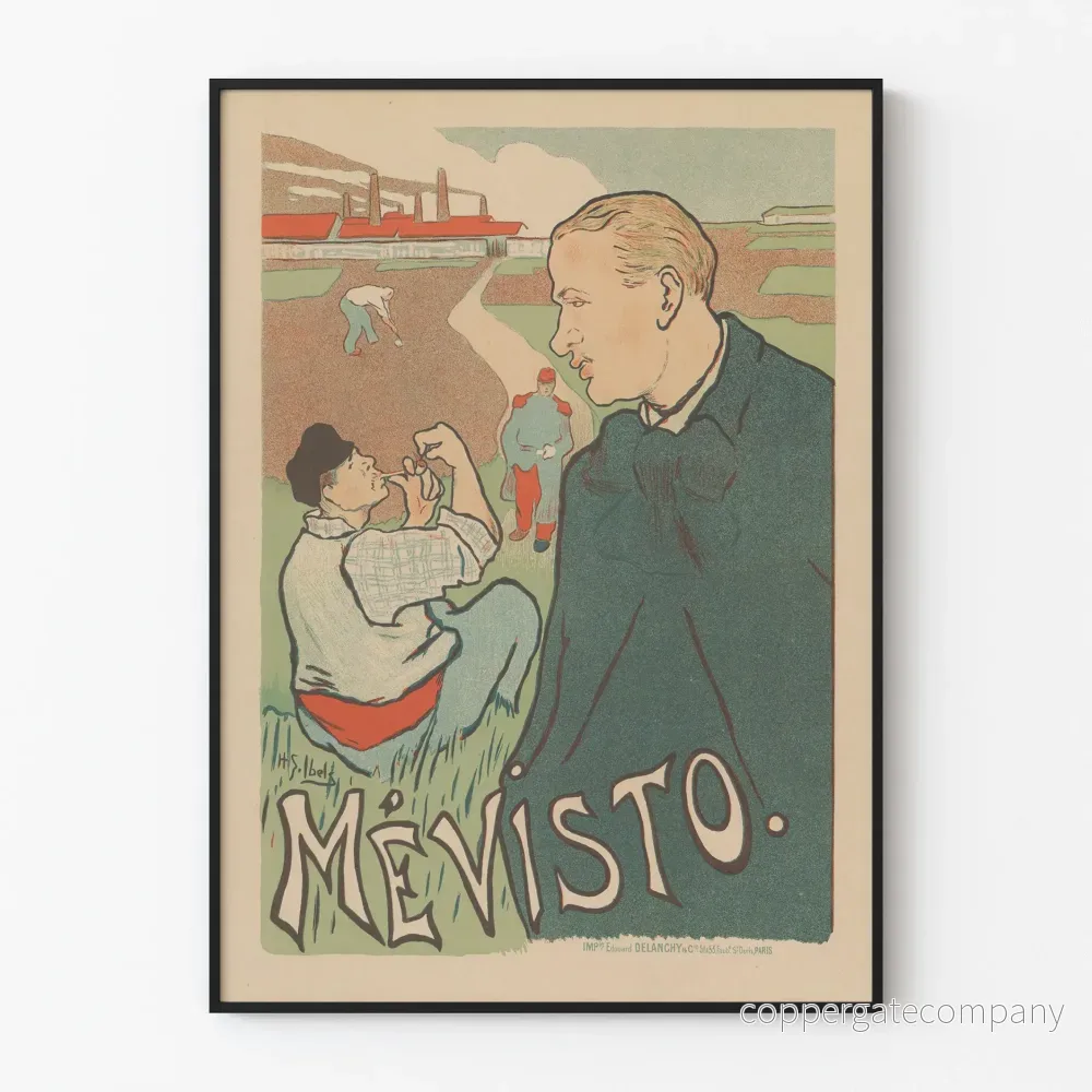 Vintageposter Mévisto - Industriell och arbetarinspirerad illustration