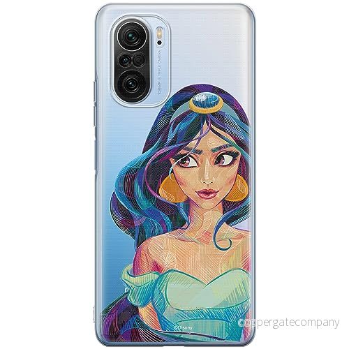 ERT GROUP mobiltelefonfodral för Xiaomi MI 11i/ REDMI K40/K40 PRO/POCO F3/ F3 PRO originalt och officiellt licensierat Disney mönster Jasmine 002, gedeeltelijk transparant 5905511892159