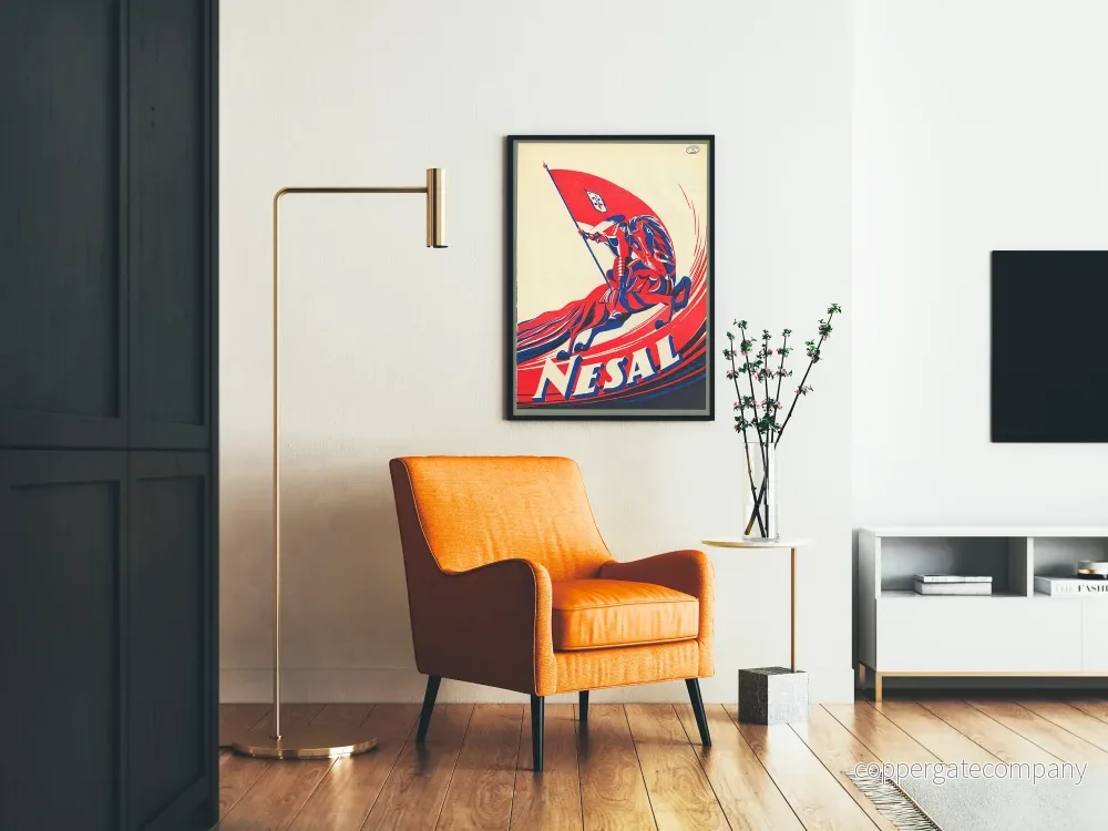 Vintageposter med röda och blå riddare NESAL väggdekoration - Bild 2