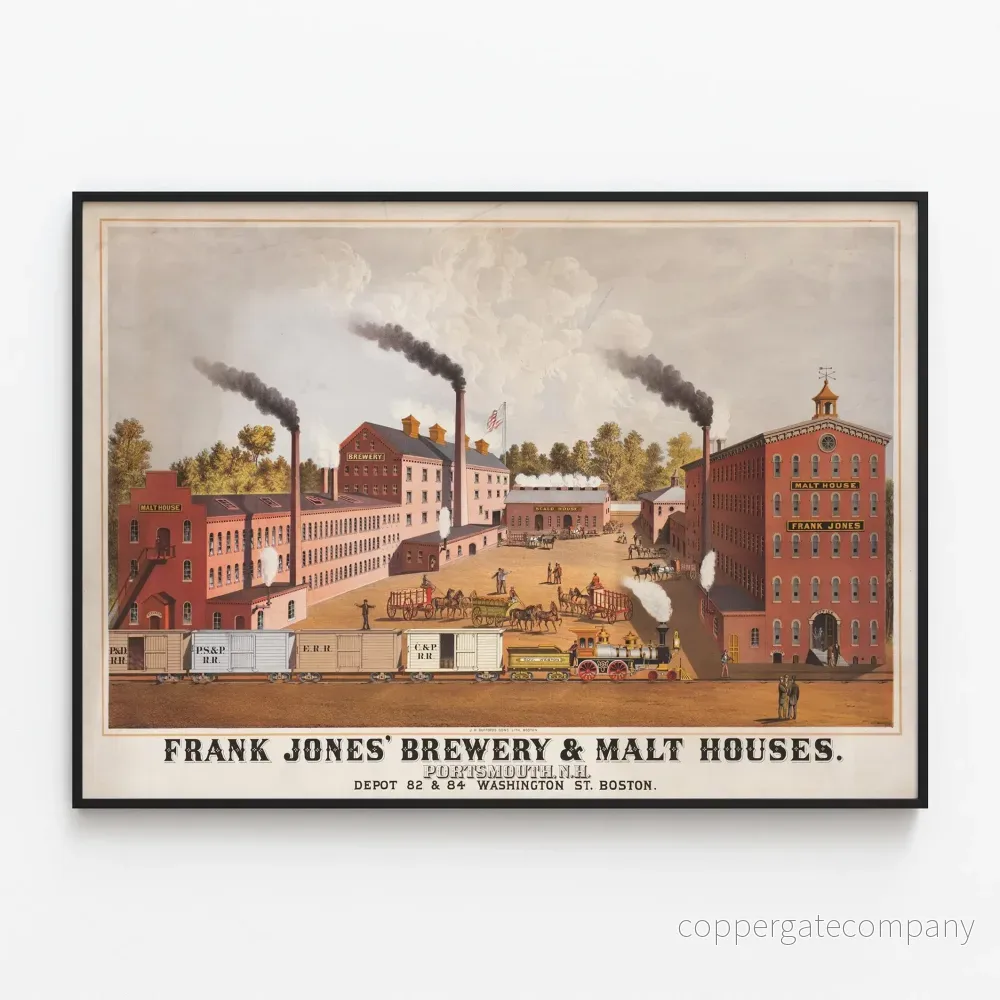 Vintageposter för Frank Jones Brewery & Malt Houses i Portsmouth