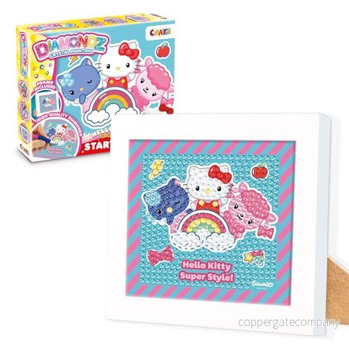DIAMONDZ Starter Set Hello Kitty, diamantmålning med träram och medföljande verktyg, 4059779052662