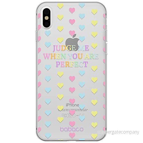 ERT GROUP mobiltelefonfodral för Apple Iphone X/XS originalt och officiellt licensierat Babaco mönster Judge me 001 Vit optimalt anpassad till formen på mobiltelefonen, gedeeltelijk transparant 5903932889963